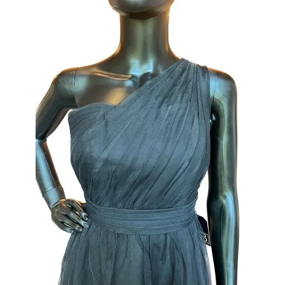 Black Tulle One Shoulder Short Dress - Davids Bridal - Picture 1 of 5